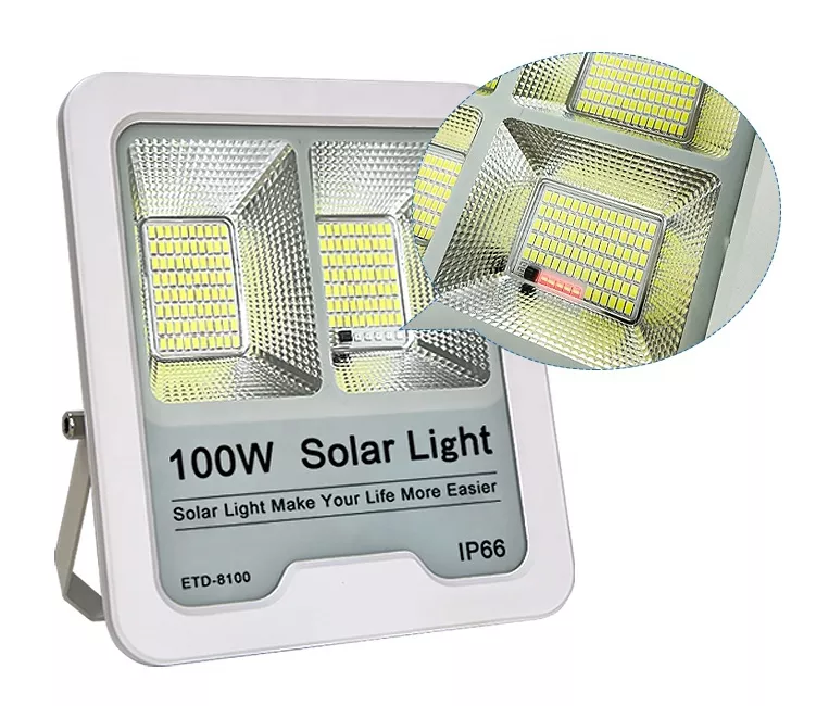 solárne led bodové svietidlo 100w s diaľkovým ovládaním panelov | ip66 | studená biela solárne led bodové svietidlo 100w s diaľkovým ovládaním panelov | ip66 | studená biela